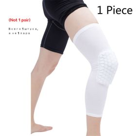 Basketball Knee Pads Protector Compression Sleeve Honeycomb Foam Brace Anti-collision Kneepad Fitness Gear Volleyball Support - White - M