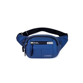 Men's Chest Bag Large Capacity Waist Bag Messenger Bag - Blue