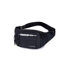 Men's Chest Bag Large Capacity Waist Bag Messenger Bag - Black