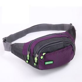 Multifunctional Sports Waist Bag Waterproof Outdoor Running Bag - Purple