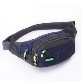 Multifunctional Sports Waist Bag Waterproof Outdoor Running Bag - Navy