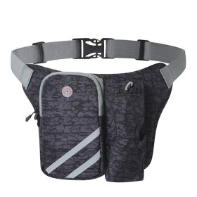 Cycling Mountaineering Cross-Pack Waterproof Water Bottle Waist Bag Running Waist Bag - Black