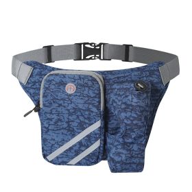 Cycling Mountaineering Cross-Pack Waterproof Water Bottle Waist Bag Running Waist Bag - Navy