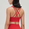 Nylon Top Women Bra Sexy Top Woman Breathable Underwear Women Fitness Yoga Sports Bra For Women Gym 22 Colors - Red - M