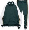 Women's 2 Pieces Tracksuits Casual Running Jogging Athletic Casual Outfits Full Zip Suit Gym Sports Sweatsuits - M - green