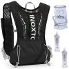 Sport Hydration Vest Running Backpack with 15oz 50oz Water Bladder Adjustable Strap Storage Bag for Trail Running Marathon Race Hiking - Black