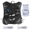 Sport Hydration Vest Running Backpack with 15oz 50oz Water Bladder Adjustable Strap Storage Bag for Trail Running Marathon Race Hiking - Black