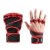 1 Pairs Unisex Weightlifting Training Gloves Fitness Sports Body Building Gymnastics Gym Hand Wrist Palm Protector Gloves - Black - L