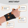 Athletic Wristguards Fitness Basketball Pressurized Open Wrist Protector Gloves Wrist Joint Winding Men and Women - Black