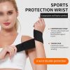 Athletic Wristguards Fitness Basketball Pressurized Open Wrist Protector Gloves Wrist Joint Winding Men and Women - Black