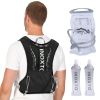 Sport Hydration Vest Running Backpack with 15oz 50oz Water Bladder Adjustable Strap Storage Bag for Trail Running Marathon Race Hiking - Black