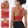 Nylon Top Women Bra Sexy Top Woman Breathable Underwear Women Fitness Yoga Sports Bra For Women Gym 22 Colors - Tide Blue - XL