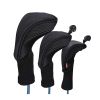 3pcs Golf Head Covers With Interchangeable Labels; Fits All Fairway And Driver Clubs; Golf Accessories - Blue