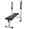 Workout Bench with Weight Rack; Barbell and Dumbbell Set 264.6 lb - Black